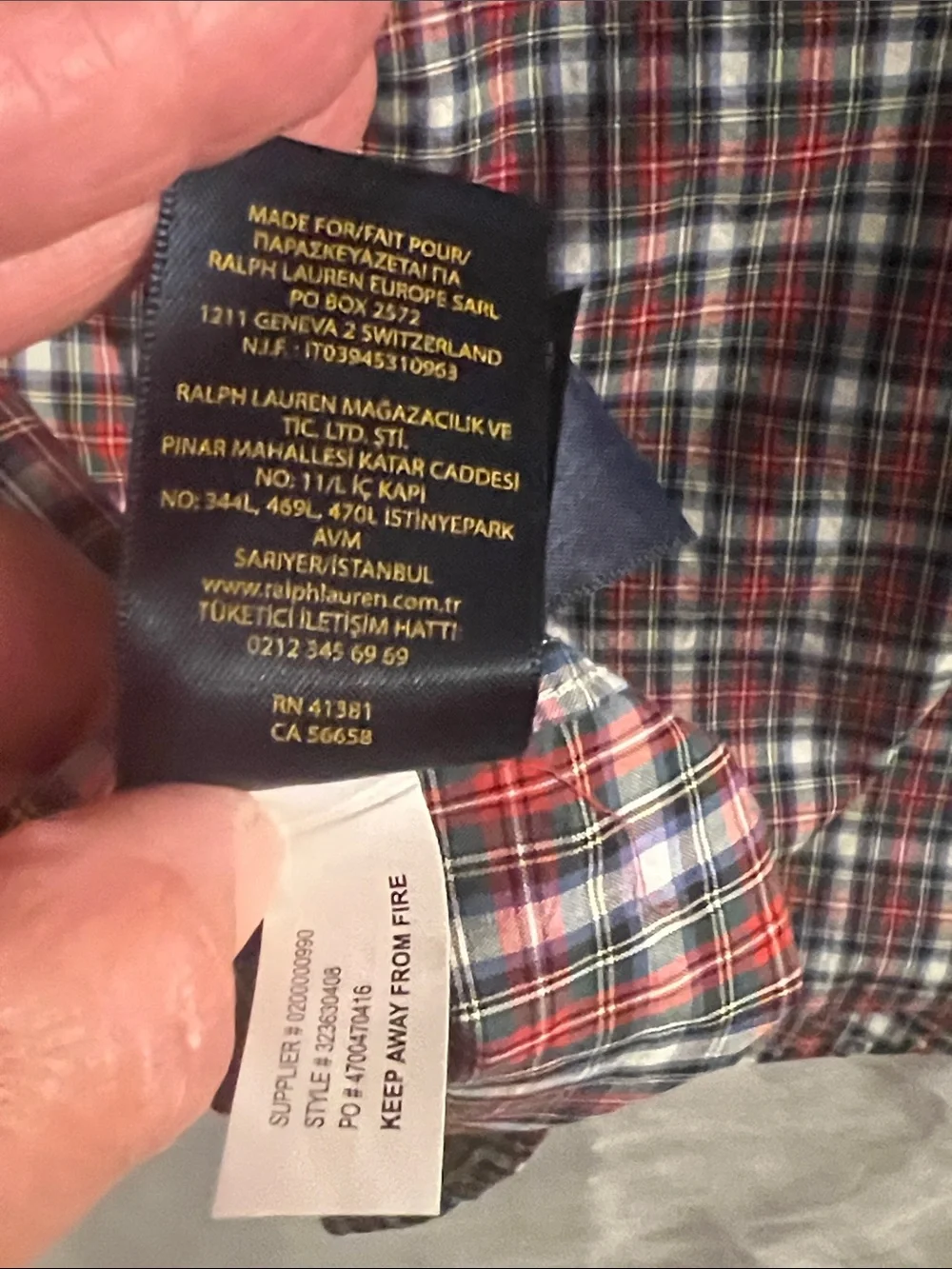 Ralph Lauren Red, Green, White & Navy Plaid Button-Down Shirt kids 10-12